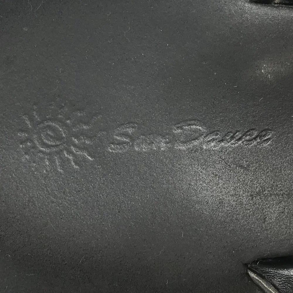 Vintage Y2K Black Biker Embellished Grunge Chunky Platform Flip Flops / Size: 7 - Picture 7 of 7